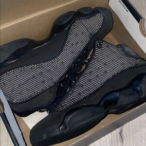 Black and White Jordan Black Cat Reflective